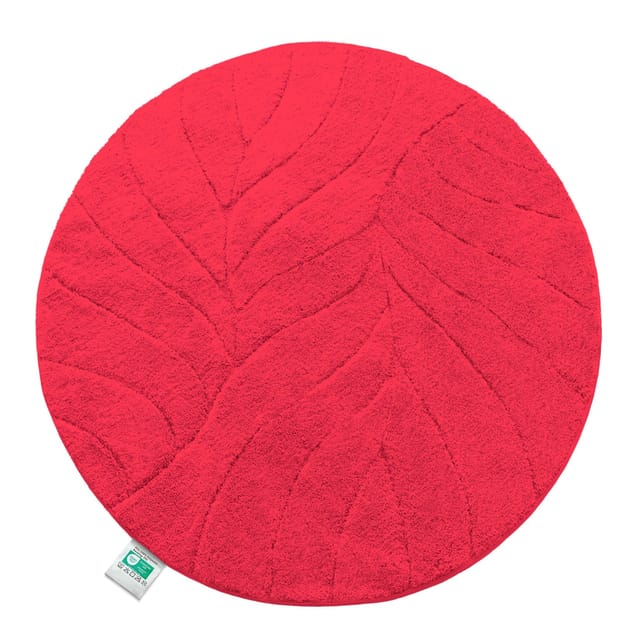 Badematte Maris Badteppich in Rund Rot 120 cm Durchmesser