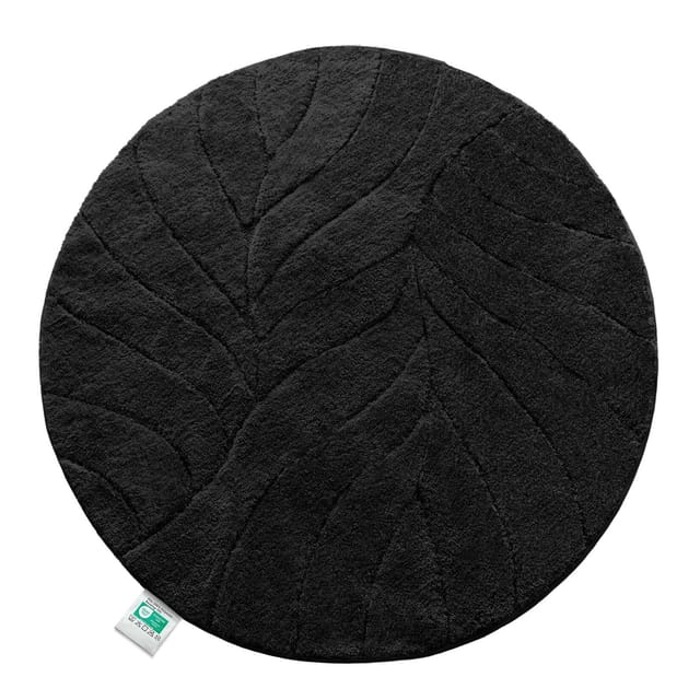 Badematte Maris Badteppich in Rund Schwarz 120 cm Durchmesser