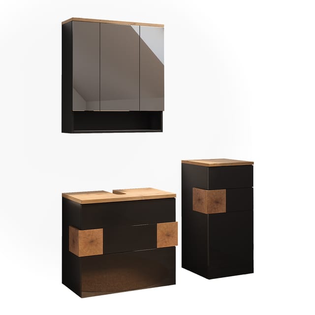 Badmöbel-Set Eden, Anthrazit, 3 Teile, Vicco