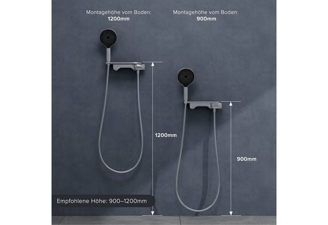 doporro Badewannenarmatur mit Handbrause, Wasserfallauslauf, Duscharmatur Komplettset aus Messing mit 4 Strahlarten, 1.5m Brauseschlauch, Halterung