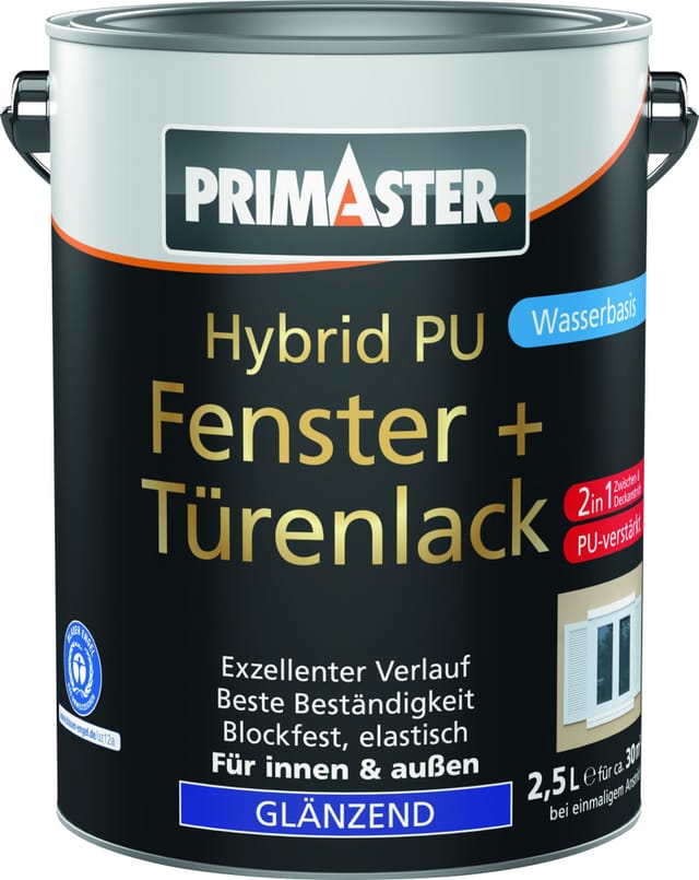 Primaster Hybrid PU-Fenster + Türenlack 2,5 L weiß glänzend Lack