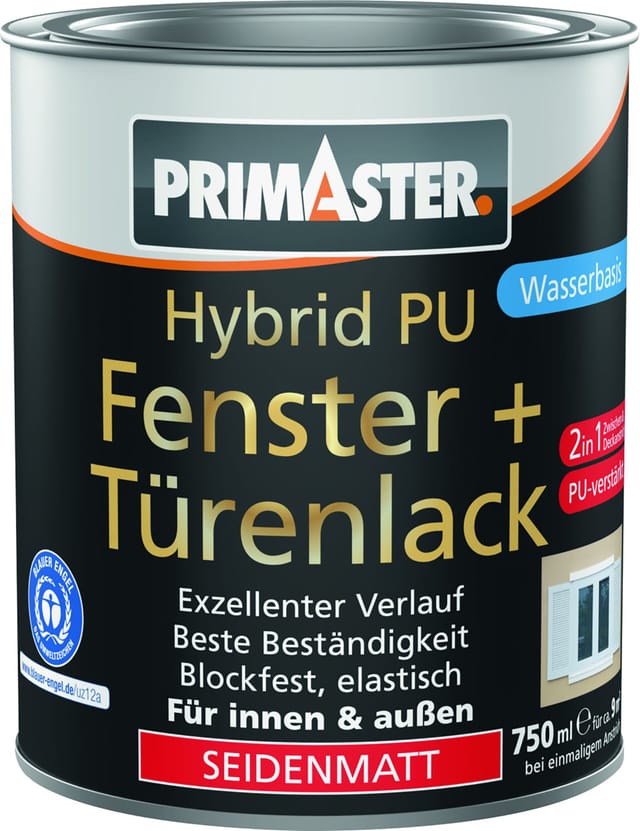 Primaster Hybrid PU-Fenster + Türenlack 750 ml weiß seidenmatt Lack