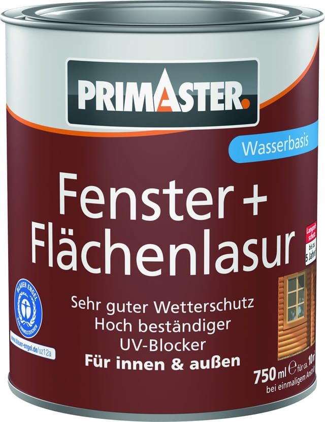 Primaster Fenster + Flächenlasur 375 ml mahagoni Holzlasur