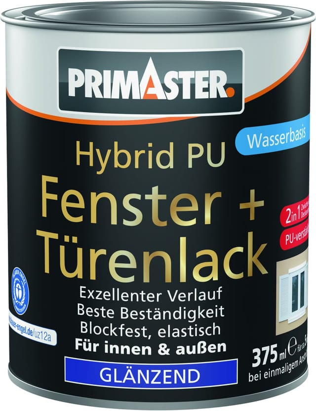 Primaster Hybrid PU-Fenster + Türenlack 375 ml weiß glänzend Lack
