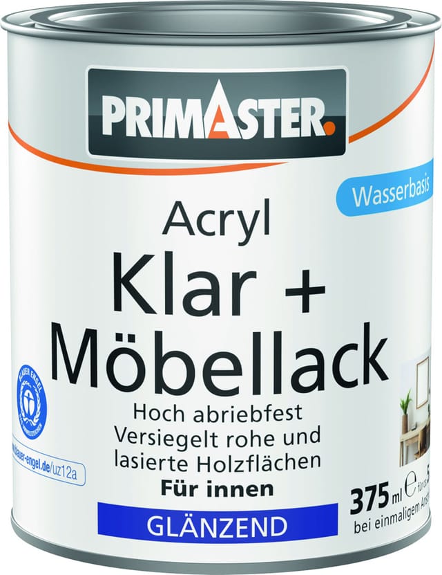 Primaster Acryl Klar + Möbellack 375 ml farblos glänzend Lack