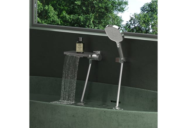 Mai & Mai Duschsystem mit Regendusche Duschkopf Duscharmatur 4 Strahlarten Duschbrause Handbrause aus Messing DSN-403