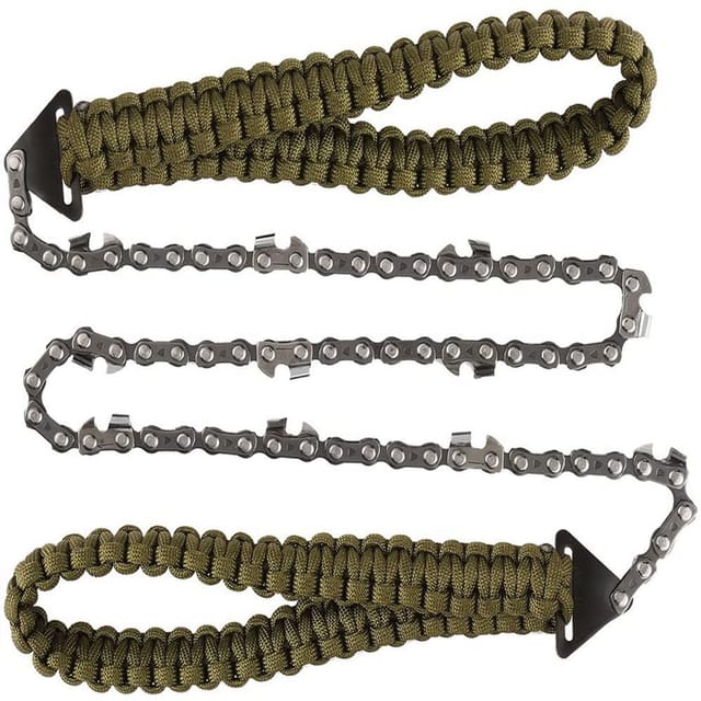 Tragbare Taschenkettensäge Mit Paracord-griff, 65 Cm, Feine Zähne, Handgezogene Säge, Manuelle Astkettensäge, Überlebensausrüstung, Faltbare Kettenhandsäge, Gartengeräte