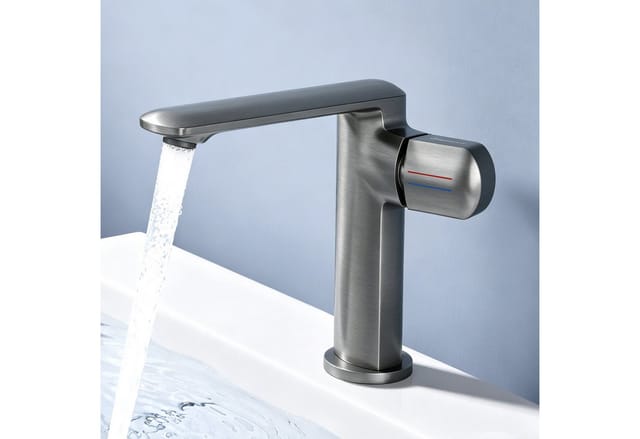 doporro Wasserhahn Bad, Waschtischarmatur mit Auslaufhöhe 156 mm, Vollkupfer Gehäuse & Keramikkartusche, Mischbatterie für Waschbecken Armaturen,