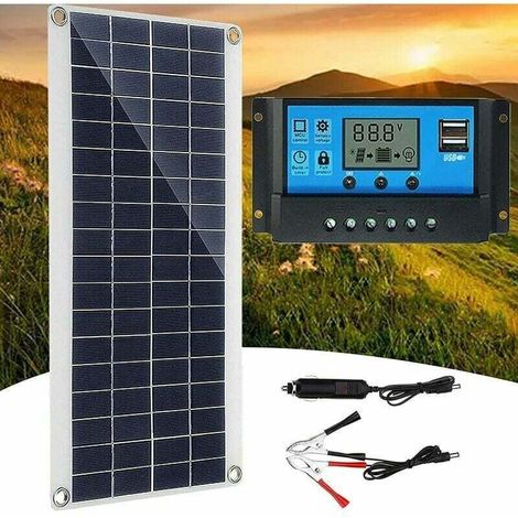 Klvgtifs Pu – 300-w-solarpanel (12 V) Mit 60-a-solarladeregler-ladegerät-set, Ideal Für Wohnmobile, Yachten, Outdoor-aktivitäten Und Gartenbeleuchtung. – Inh