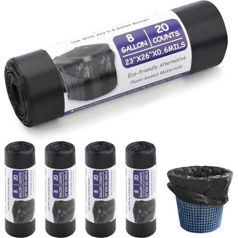 Klvgtifs Pu – Packung Mit 100 Biologisch Abbaubaren Toilettenbeuteln – Schwarz – Für Campingtoiletten, Tragbare Toiletten Und Campingausrüstung