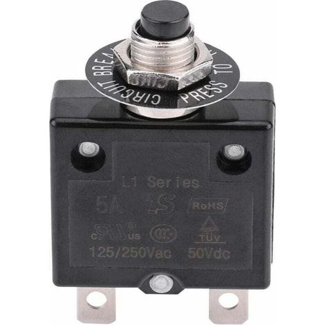 Klvgtifs Pu - 5a Leitungsschutzschalter Mit Optionalem Thermorückstellschalter, 125-250v Ac 50v Dc Überstromschutz-drucktaster-leitungsschutzschalter