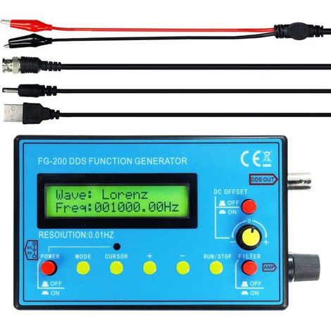Klvgtifs Pu - Dds Fg-200 Funktionssignalgenerator, Frequenzzähler 0,01 Hz - 500 Khz, Signalquellenmodul: Sinus-, Rechteck- Und Sägezahnwellenform
