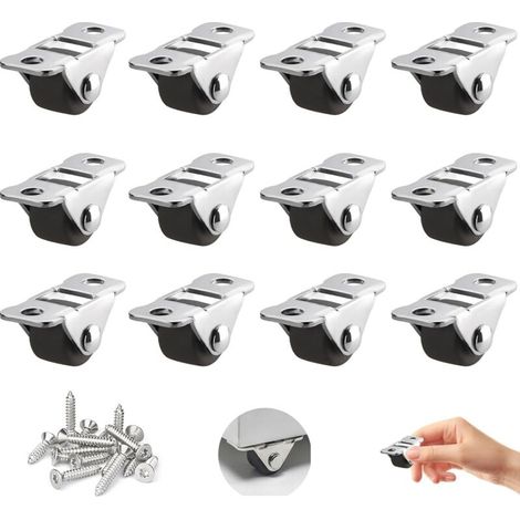 Klvgtifs Pu – 12 Kleine 1,2 Cm Gummirollen Für Möbel, Transportrollen Mit Metallplatte Und Schrauben, Mini-feststellrollen Für Mini-möbel, Kleingeräte, Heimwerkerprojekte