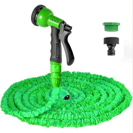 Klvgtifs Pu – 15 M Ausziehbarer Gartenschlauch, 15 M Flexibler Gartenschlauch Mit 8-muster-sprühdüse, Einziehbarer Gartenschlauch