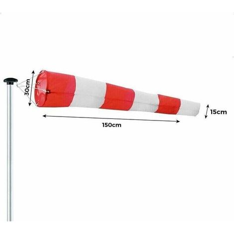 Klvgtifs Pu – Windsack Für Den Außenbereich, Windrichtungsanzeiger In Rot Und Weiß, 150 X 45 X 25 Cm. Zum Aufhängen Und Drehen, Wetterfest, Windrichtungsanzeiger