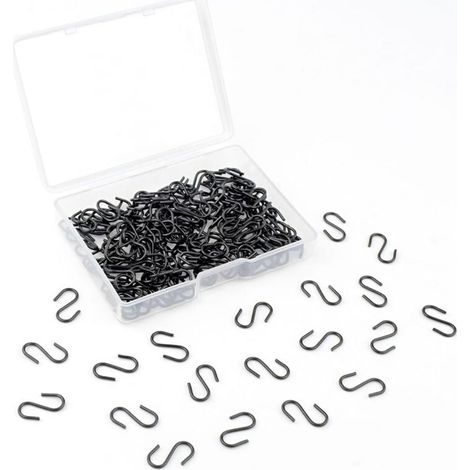 Klvgtifs Pu - 100 Stück Mini-s-förmige Edelstahlhaken, Metall-s-förmige Haken Mit Aufbewahrungsbox, Zum Aufhängen Von Schmuck, Schlüsselanhängern, Diy-projekten Usw.