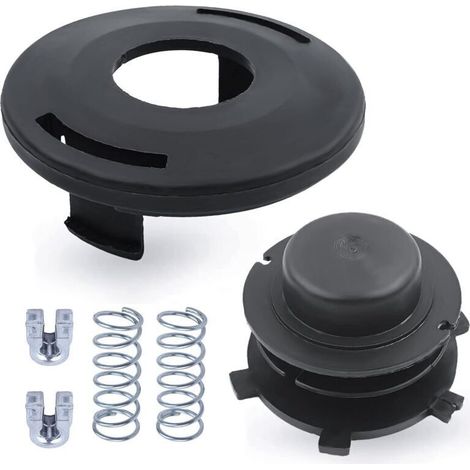 Klvgtifs Pu – Spulenkappen-set Für Stihl Fs44, Fs80, Fs85, Fs100, Fs110, Fs120, Fs130, Fs200, Adefol 25-2 Auto Cut Schneidkopfkappe + 2 Federn + 2 Ösen, 6-in-1-ersatz