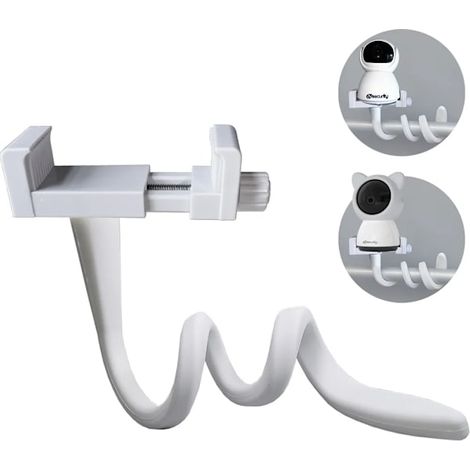 Klvgtifs Pu – Universelle Babyphone-halterung, Flexibles Und Ausziehbares Weißes Silikonstativ Für Babykameras