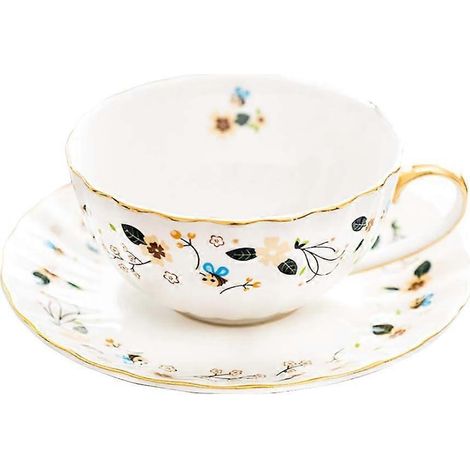 Klvgtifs Pu - Teetassen Und Untertassen „blume Biene“, Kaffeetasse Aus Feinem Porzellan, 1 Set (biene)