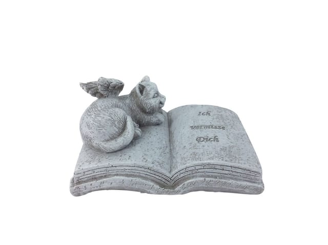 TrendLine Grabsteinschmuck mit Katze 11 x 7 x 6 cm Skulptur