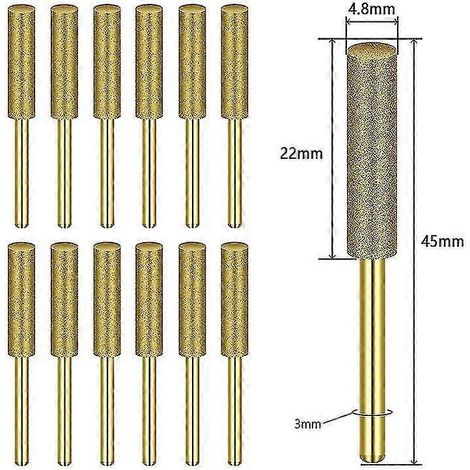 12-teiliges Diamant-kettensägenketten-schärfset Mit Schärfstiften, Kompatibel Mit Dremel-werkzeugen, Für Professionelles Und Präzises Kettenschärfen.