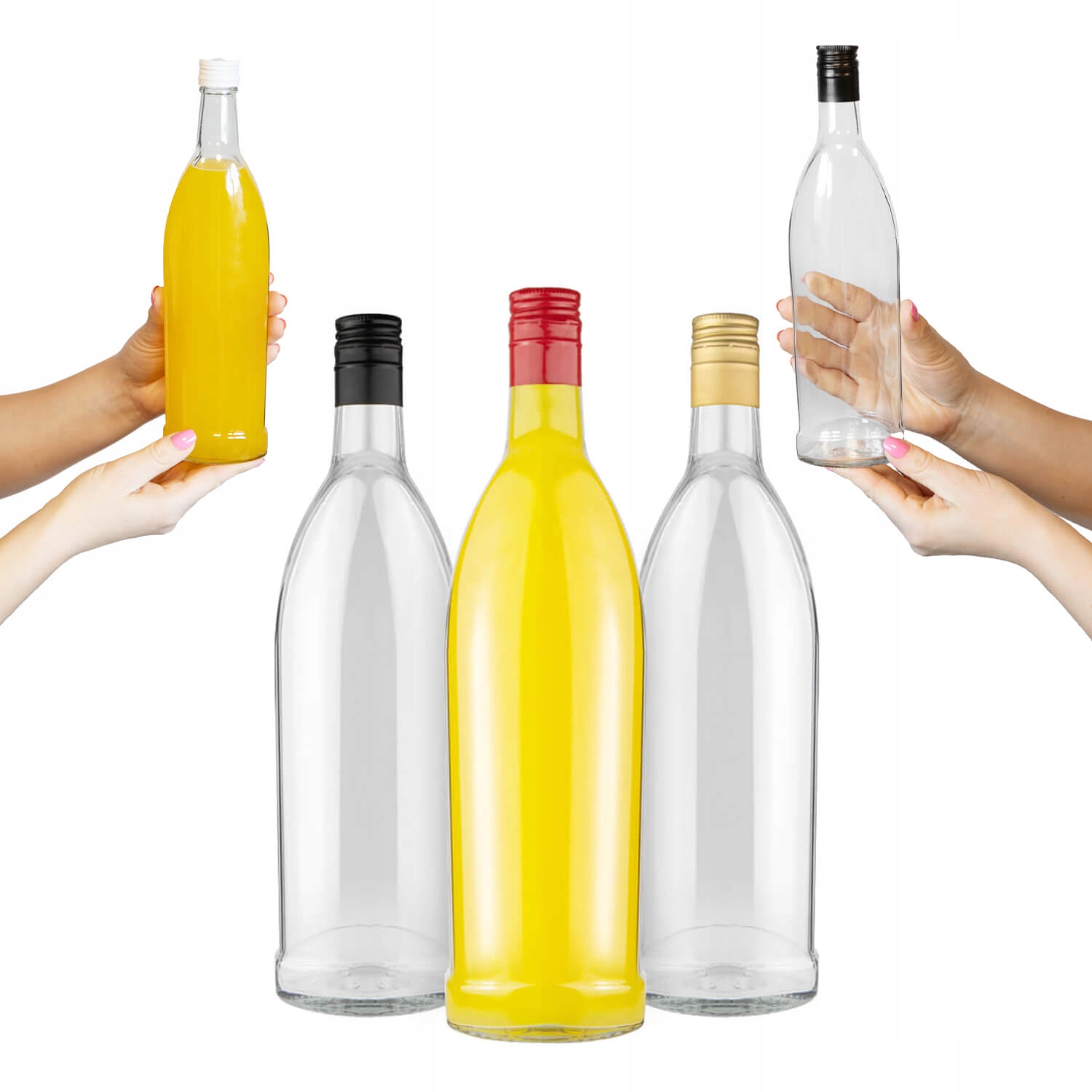 5x Iskra Glasflaschen 500 Ml Für Alkohol, Saft, Wein, Liköre - Hausgemachte Produkte