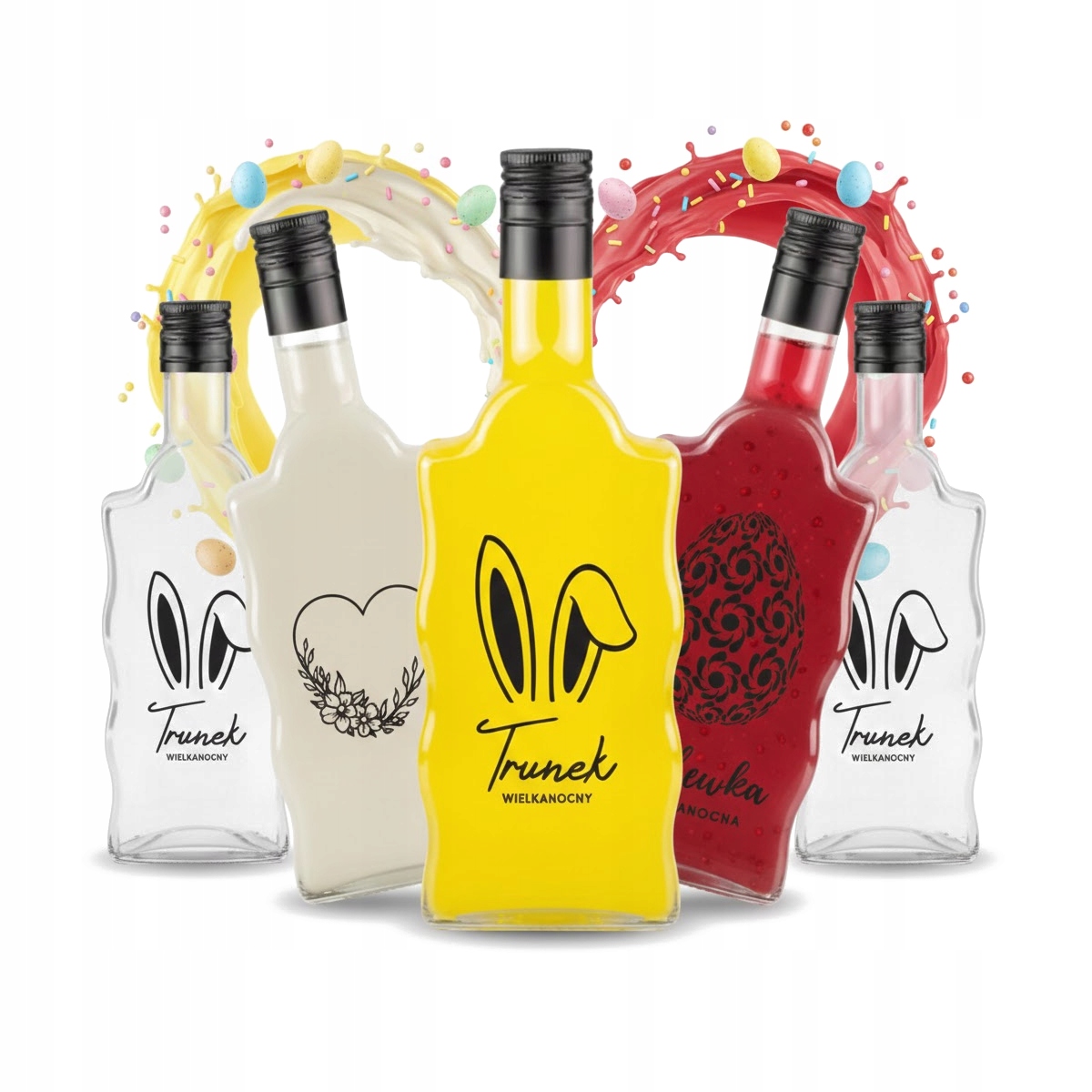 5x Oster-glasflaschen Wave 500ml Mit Aufdruck Für Liköre Geschenk