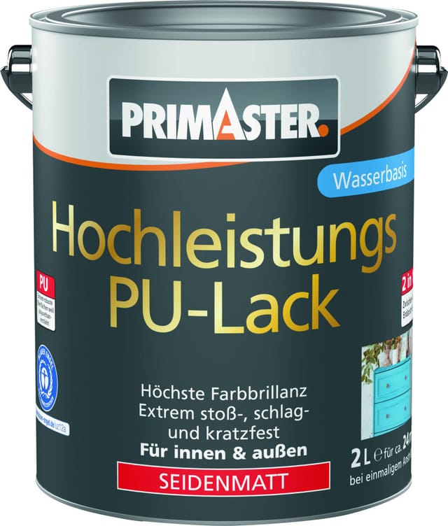 Primaster Hochleistungs PU-Lack cremeweiß seidenmatt 2 L