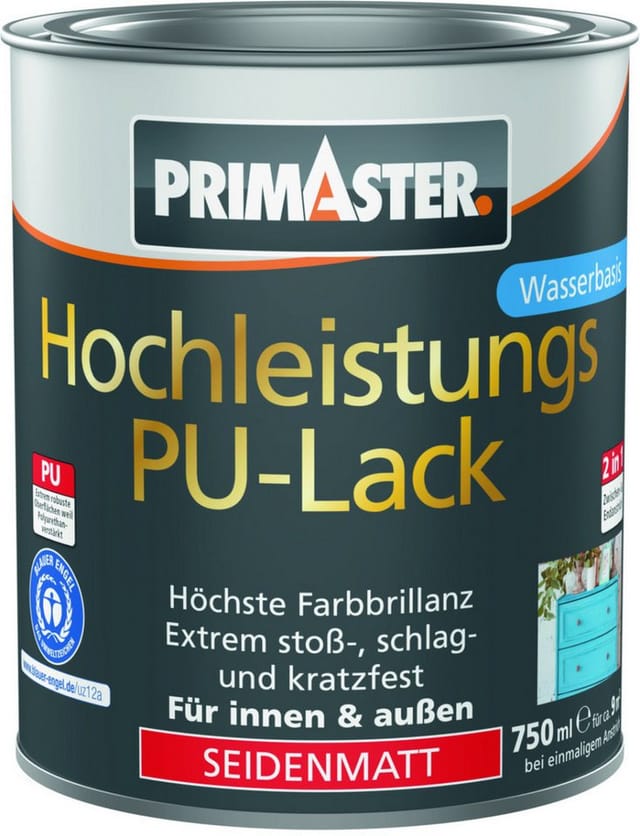 Primaster Hochleistungs PU-Lack tiefschwarz seidenmatt 750 ml