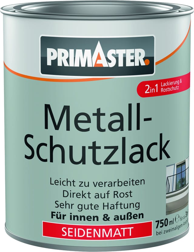 Primaster Metall-Schutzlack reinweiß seidenmatt 750 ml