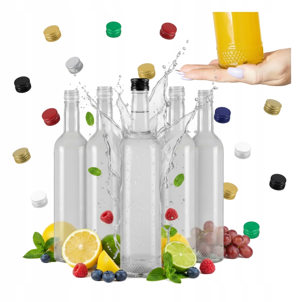5x Crystal Flasche 500ml Glasflaschen Für Moonshine-liköre, Wein Und Saft