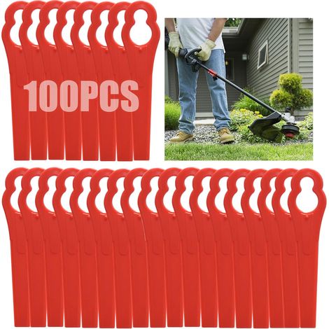 Packung Mit 100 Kunststoff-rasenmähermessern, 83 Mm Akkubetriebene Rasenmähermesser, Ersatzmesser Für Bosch Art23 Rasenmäher.