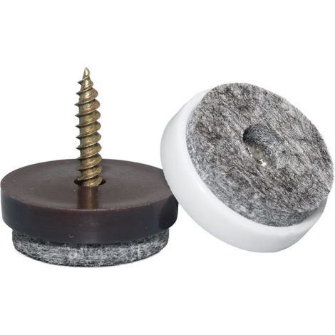 Filzgleiter – 20 Mm Durchmesser – Schraubbefestigung – Für Stühle Und Möbel – 20 Stück