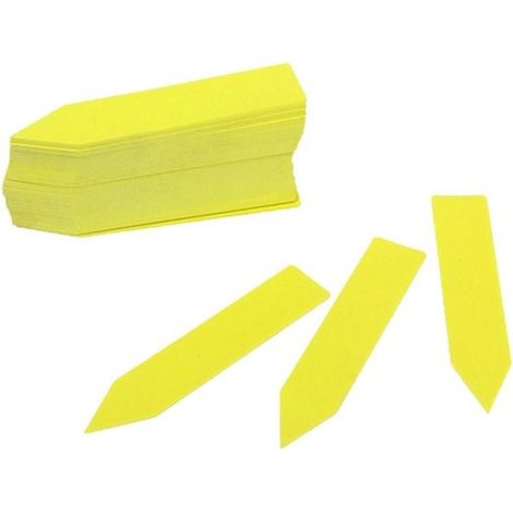 Pflanzenetiketten/einfache Pflanzenbestimmung – 100 Blatt, Gelb, 10 X 2 Cm