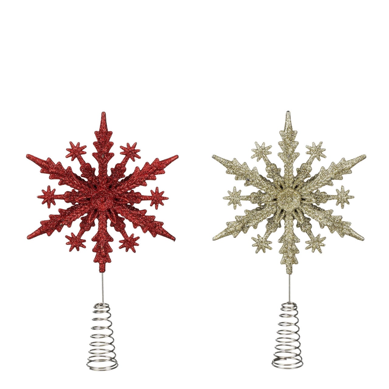 Christbaumspitze aus Kunststoff Weihnachtsstern rot gold 23 cm 2-fach sortiert Schmuck