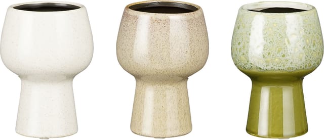 Mica Blumentopf Ø 9,5 x 13 cm hellgrün, taupe, weiß Blumentopf
