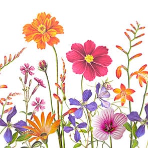Servietten Blumen und Blätter bunt 33 x 33 cm 20 Stück Servietten