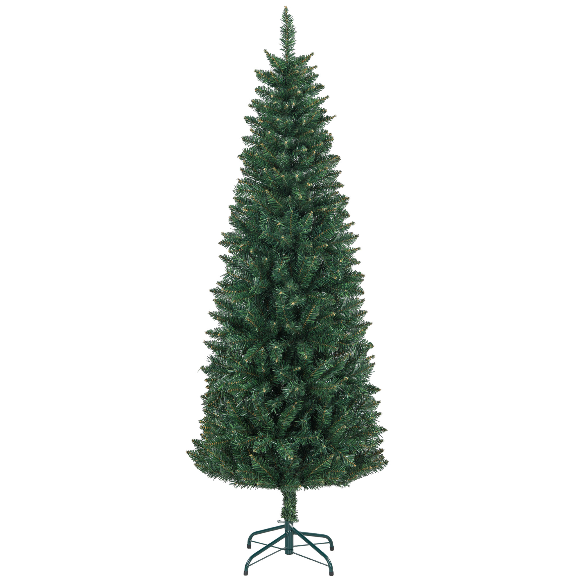 Künstlicher Weihnachtsbaum, 180 Cm, Schlank, Mit Faltbarem Stahlständer, 479 Zweige, Grün