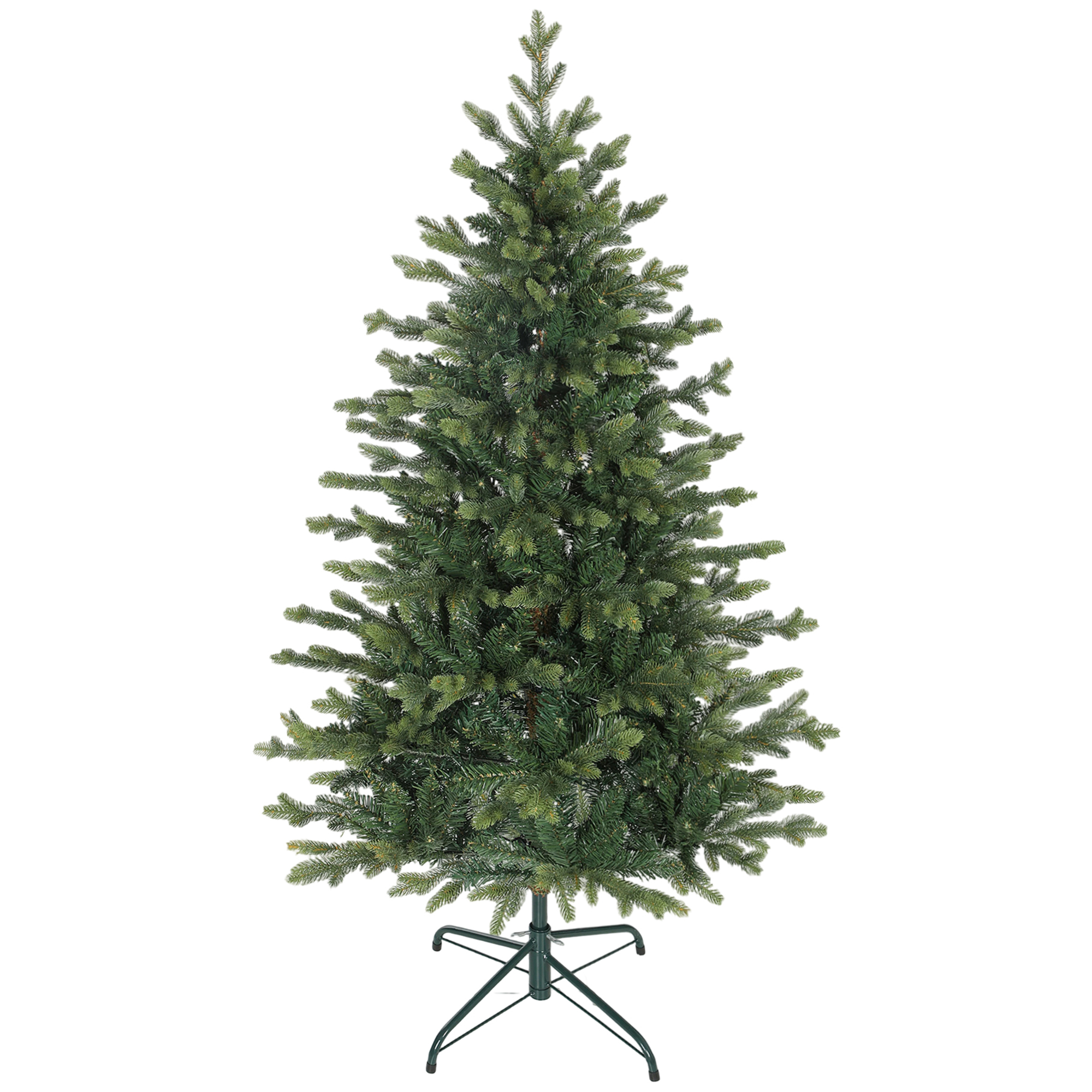 Künstlicher Weihnachtsbaum, 150 Cm, Realistischer Weihnachtsbaum Mit 1202 Beweglichen Astspitzen, Metallständer, Grün