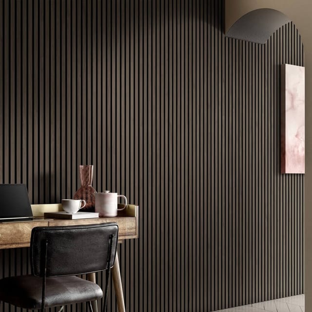 HOME DELUXE Akustikpaneel SONIC Smoked Oak - 240 x 40 cm I Akustikpaneel Akustikpaneele Akustik Paneele Wandverkleidung Wandpaneel Wandpaneele