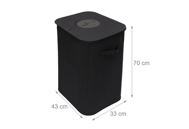 Relaxdays Pfandflaschen Sammelbehälter, 100 L, 2 Taschen, abwischbar, Recycling, Flaschensammler für Leergut, schwarz