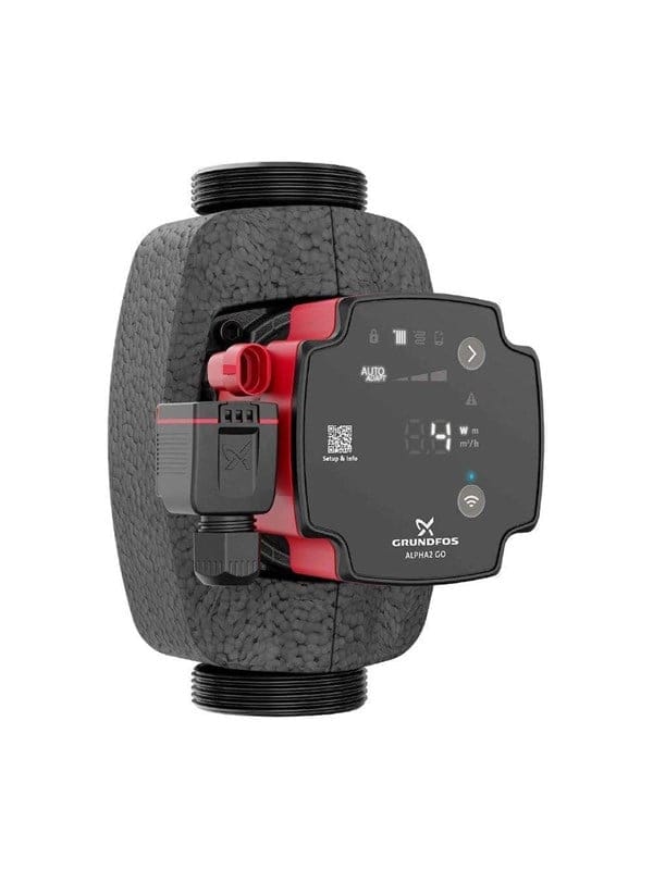 Grundfos ALPHA2 GO 25-40 180 EEI 0,16 Hocheffizienzpumpe Autoadapt Bluetooth inkl. Dämmschale