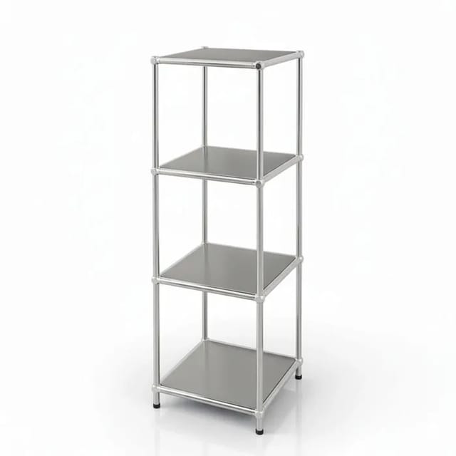 Metallregal Concept Epure MK-005 4-stöckiges Ablageregal mit offenen Ablagen Grau