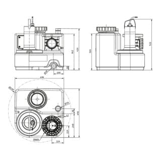Wilo DrainLift SANI-S Abwasser-Hebeanlage 11/T540/1-CEE, 400V, d. 110/160mm, DN 80, PN 0,5, 750W