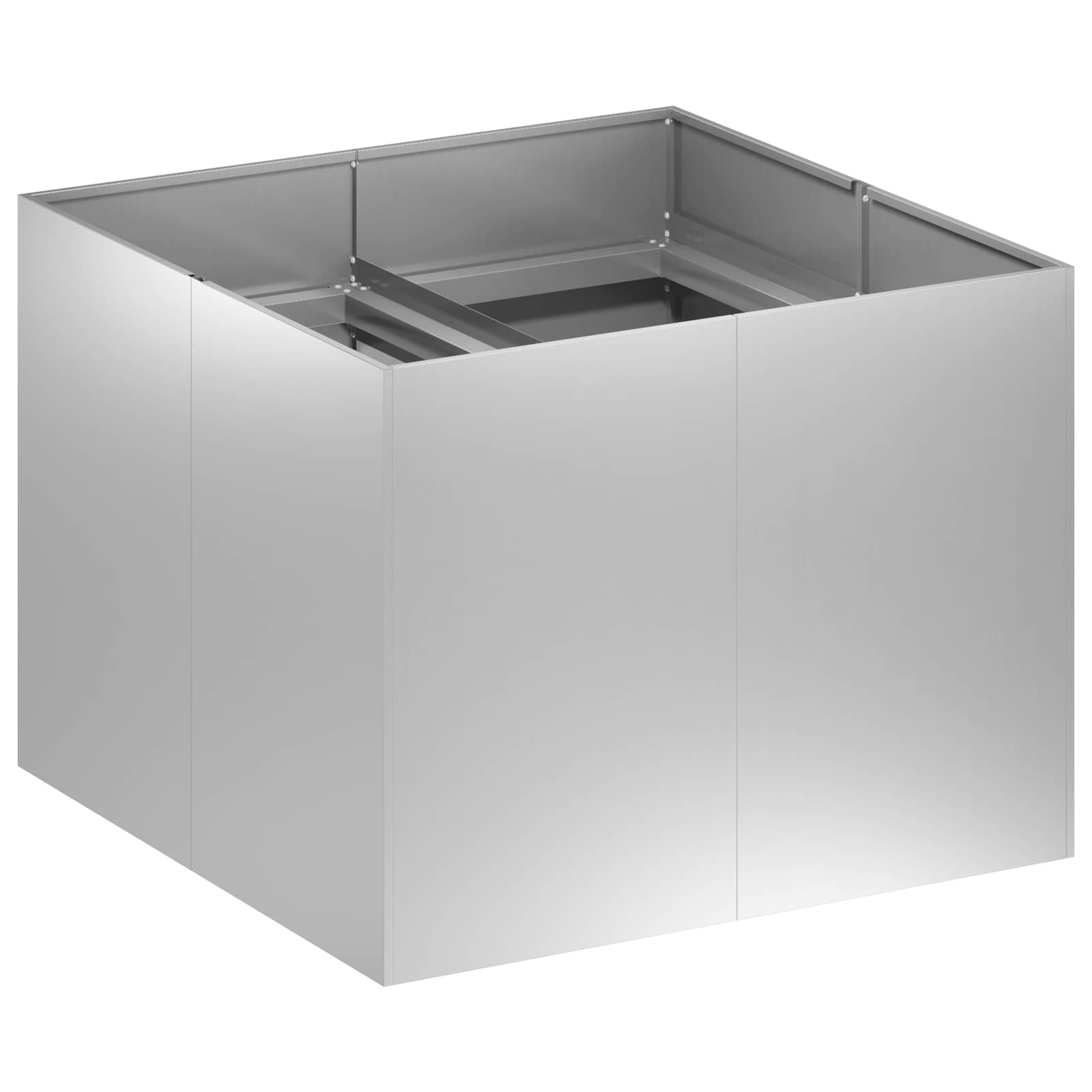 Garten-pflanzgefäß Silber 80 X 80 X 60 Cm Verzinkter Stahl Vidaxl