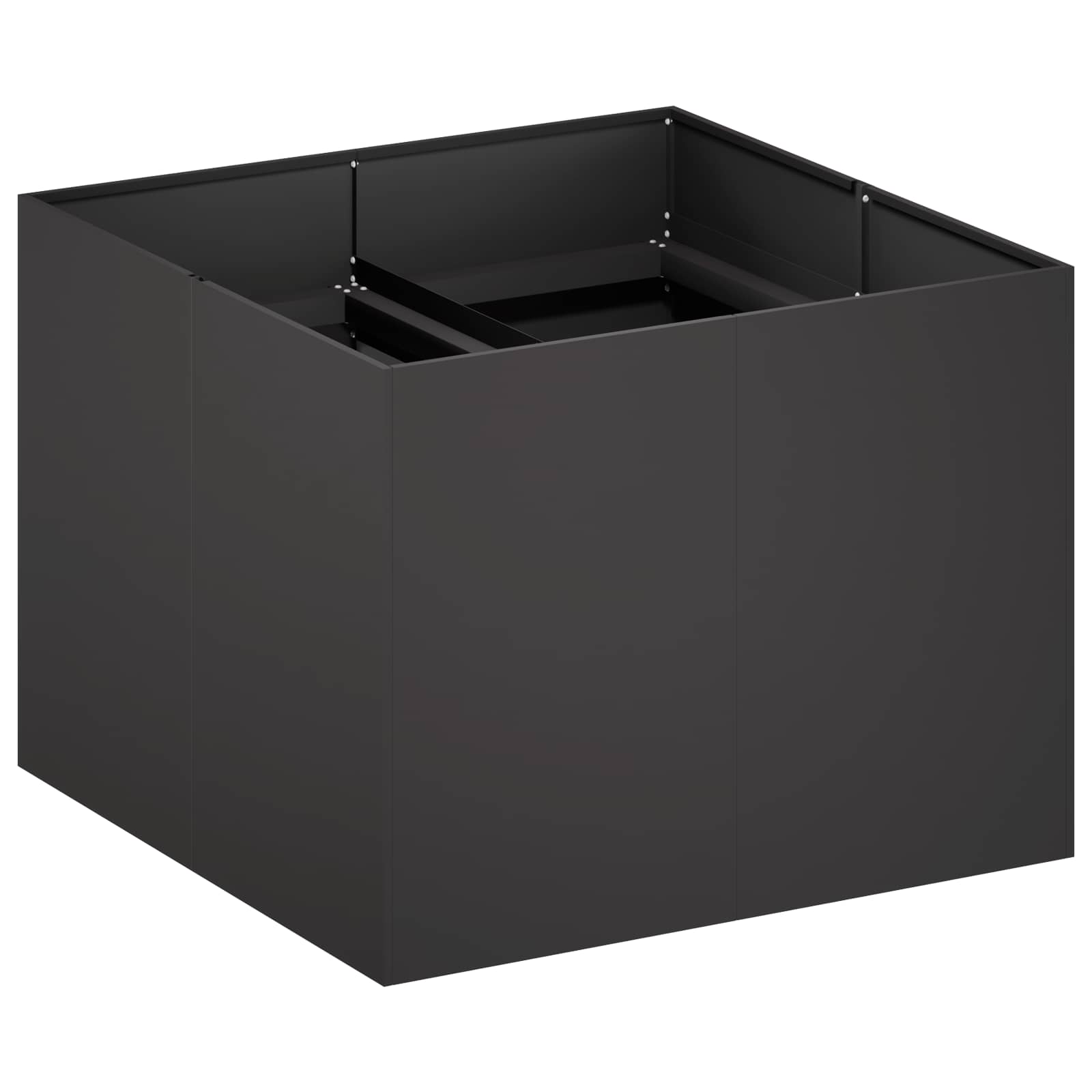 Garten-pflanzgefäß Schwarz 80 X 80 X 60 Cm Kaltgewalzter Stahl Vidaxl