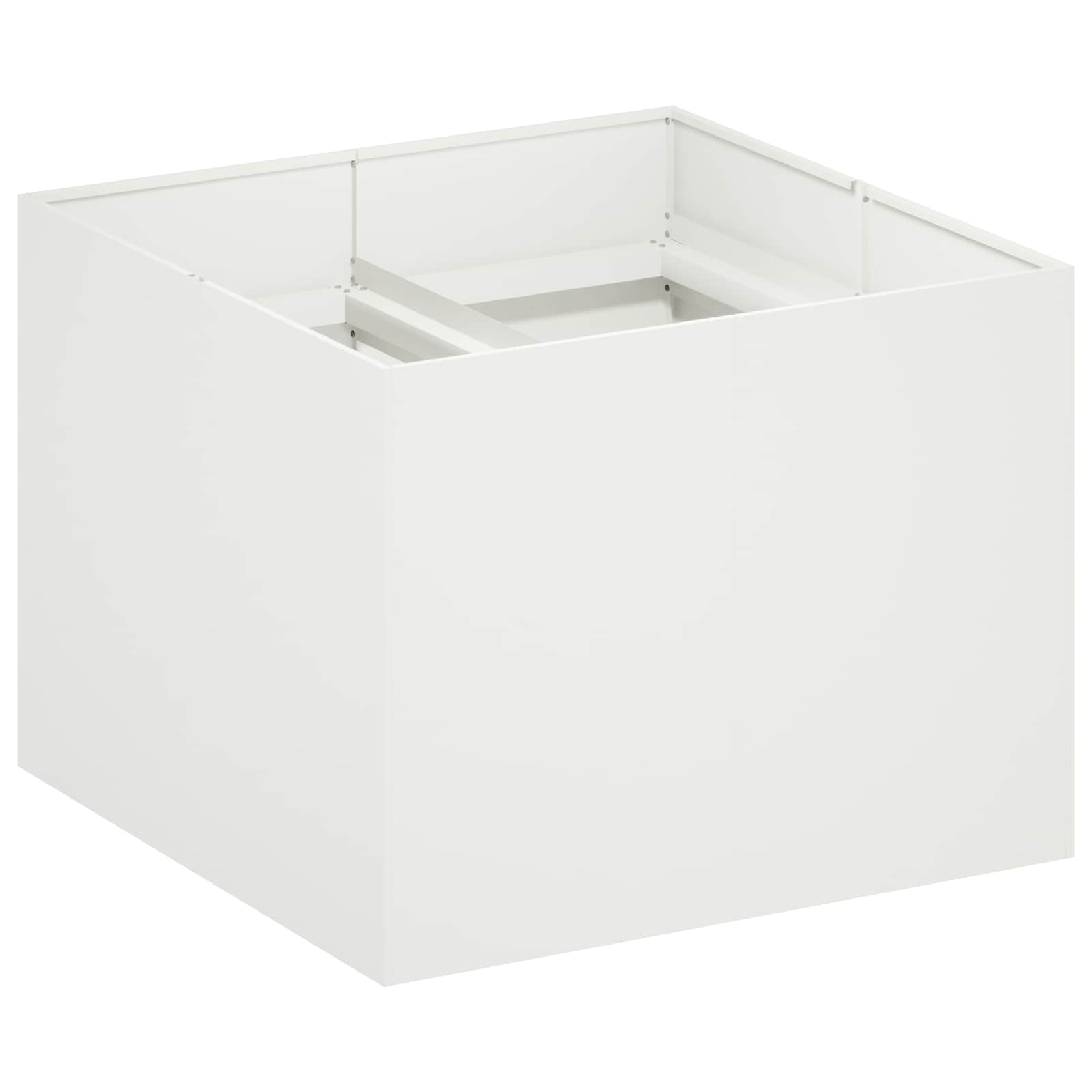 Garten-pflanzgefäß Weiß 80 X 80 X 60 Cm Kaltgewalzter Stahl Vidaxl