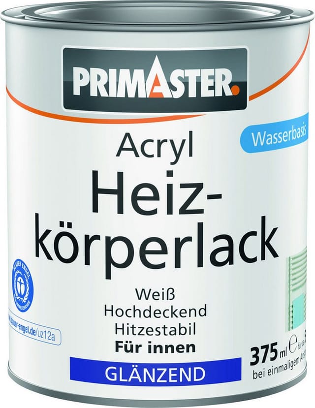 Primaster Acryl Heizkörperlack weiß glänzend 375 ml Acryl Lack