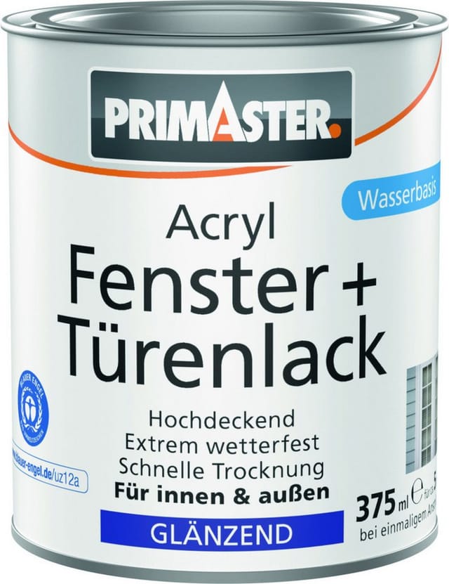 Primaster Acryl Fenster + Türenlack weiß glänzend 375 ml Acryl Lack