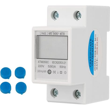 Intelligenter, Digitaler Einphasen-wlan-energiezähler, Einphasen-din-schienenzähler Mit Lcd-display, Watt-/kwh-leistungsmesser, Stromverbrauch, 220 V, 5 (80) A